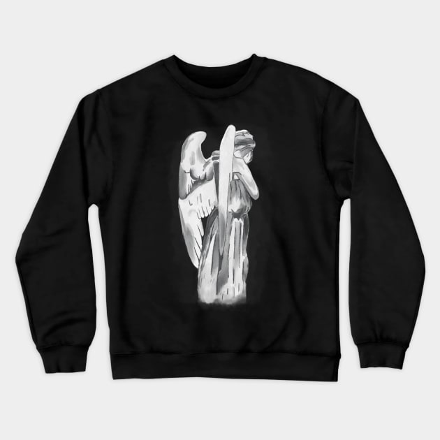 Weeping angel - Doctor Who - black Crewneck Sweatshirt by Uwaki